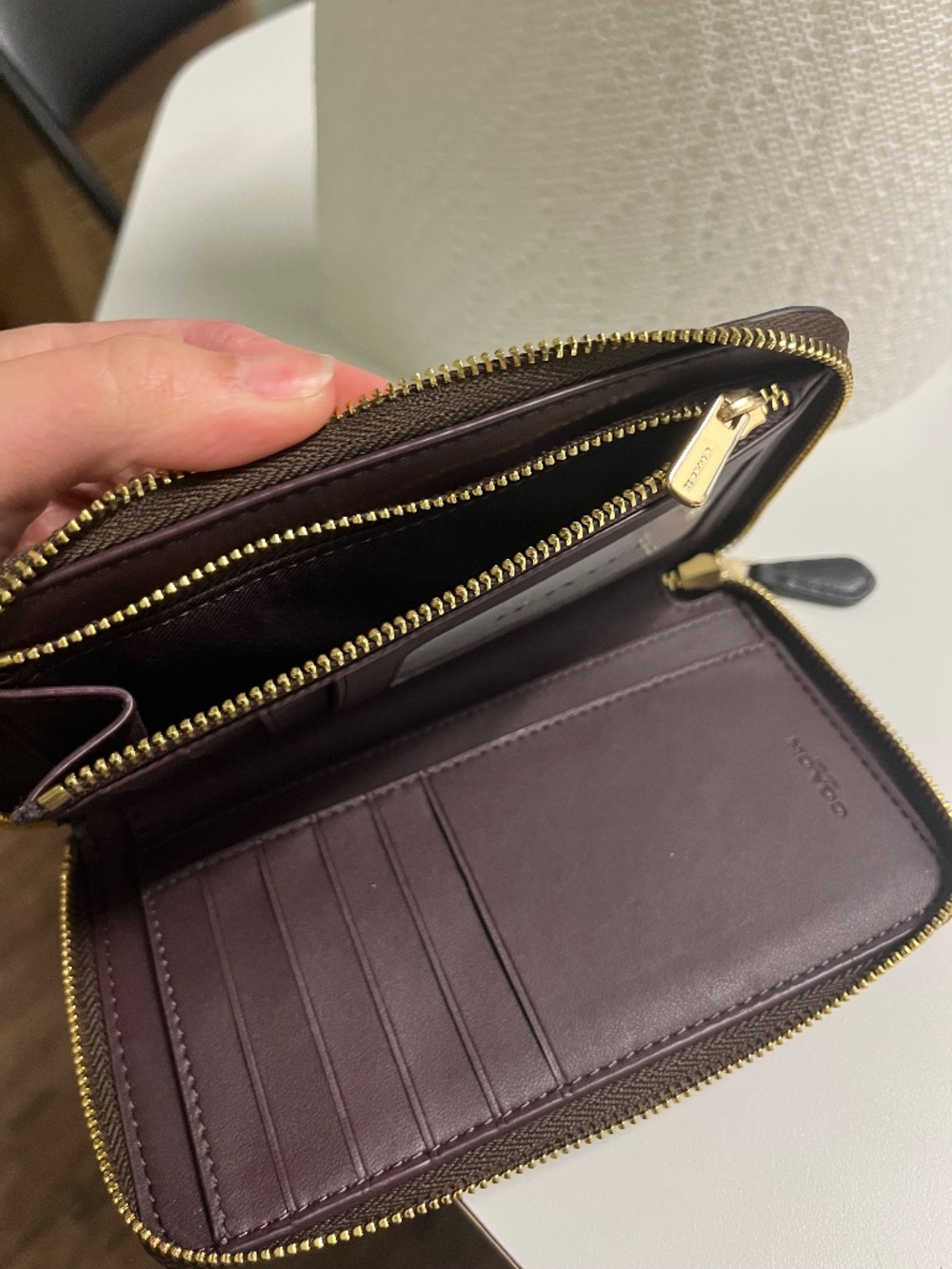 NWOT Coach black and brown leather wallet - Picture 4 of 8